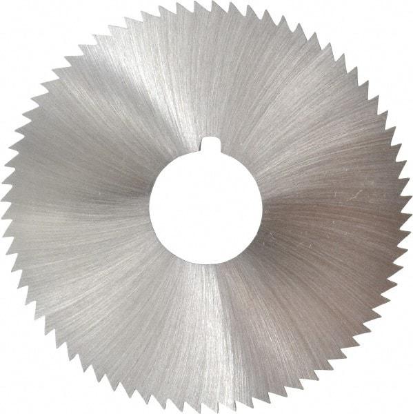 Made in USA - 2-3/4" Diam x 0.072" Blade Thickness x 3/4" Arbor Hole Diam, 72 Tooth Slitting and Slotting Saw - Arbor Connection, Right Hand, Uncoated, High Speed Steel, Concave Ground, Contains Keyway - Industrial Tool & Supply