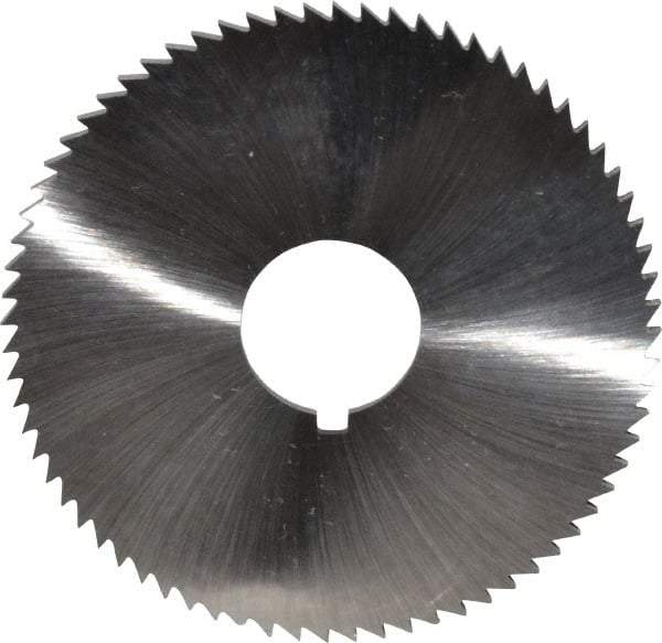 Made in USA - 2-3/4" Diam x 0.081" Blade Thickness x 3/4" Arbor Hole Diam, 72 Tooth Slitting and Slotting Saw - Arbor Connection, Right Hand, Uncoated, High Speed Steel, Concave Ground, Contains Keyway - Industrial Tool & Supply