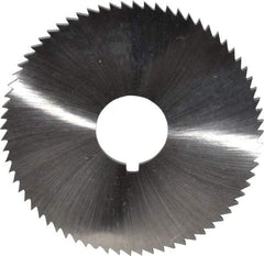 Made in USA - 2-3/4" Diam x 0.081" Blade Thickness x 3/4" Arbor Hole Diam, 72 Tooth Slitting and Slotting Saw - Arbor Connection, Right Hand, Uncoated, High Speed Steel, Concave Ground, Contains Keyway - Industrial Tool & Supply