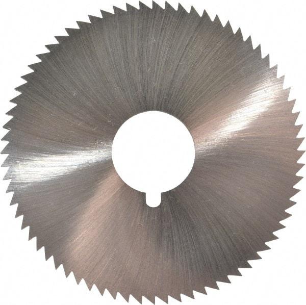 Made in USA - 2-3/4" Diam x 0.091" Blade Thickness x 3/4" Arbor Hole Diam, 72 Tooth Slitting and Slotting Saw - Arbor Connection, Right Hand, Uncoated, High Speed Steel, Concave Ground, Contains Keyway - Industrial Tool & Supply