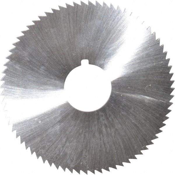 Made in USA - 2-3/4" Diam x 0.114" Blade Thickness x 3/4" Arbor Hole Diam, 72 Tooth Slitting and Slotting Saw - Arbor Connection, Right Hand, Uncoated, High Speed Steel, Concave Ground, Contains Keyway - Industrial Tool & Supply