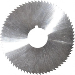 Made in USA - 2-3/4" Diam x 0.114" Blade Thickness x 3/4" Arbor Hole Diam, 72 Tooth Slitting and Slotting Saw - Arbor Connection, Right Hand, Uncoated, High Speed Steel, Concave Ground, Contains Keyway - Industrial Tool & Supply
