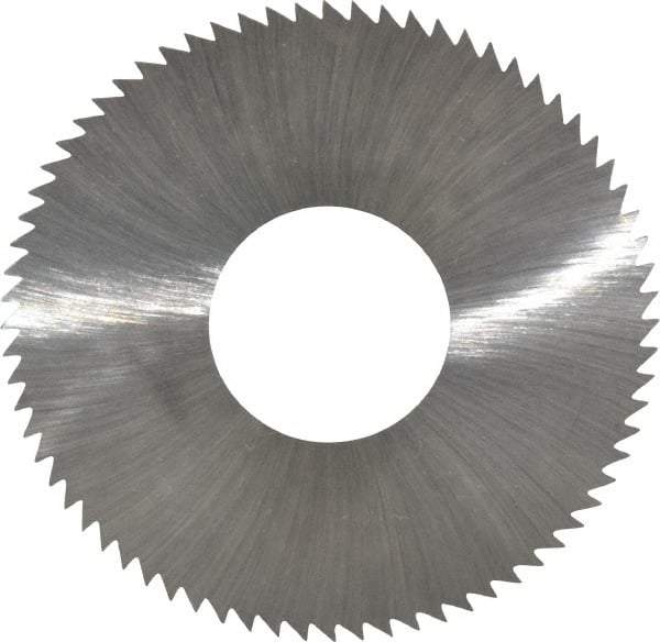 Made in USA - 2-3/4" Diam x 0.014" Blade Thickness x 1" Arbor Hole Diam, 72 Tooth Slitting and Slotting Saw - Arbor Connection, Right Hand, Uncoated, High Speed Steel, Concave Ground, Contains Keyway - Industrial Tool & Supply