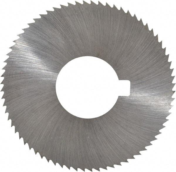 Made in USA - 2-3/4" Diam x 0.016" Blade Thickness x 1" Arbor Hole Diam, 72 Tooth Slitting and Slotting Saw - Arbor Connection, Right Hand, Uncoated, High Speed Steel, Concave Ground, Contains Keyway - Industrial Tool & Supply