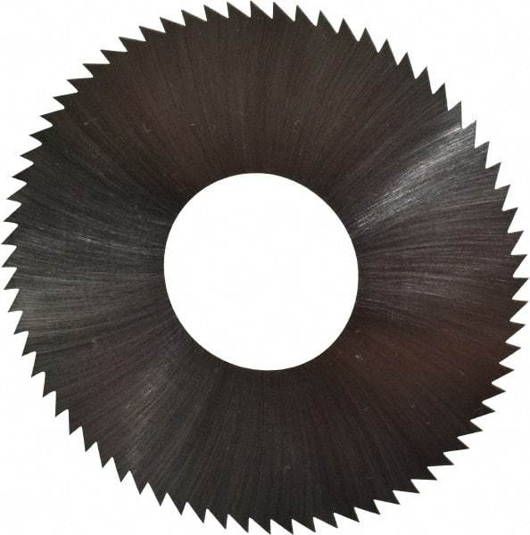 Made in USA - 2-3/4" Diam x 0.018" Blade Thickness x 1" Arbor Hole Diam, 72 Tooth Slitting and Slotting Saw - Arbor Connection, Right Hand, Uncoated, High Speed Steel, Concave Ground, Contains Keyway - Industrial Tool & Supply