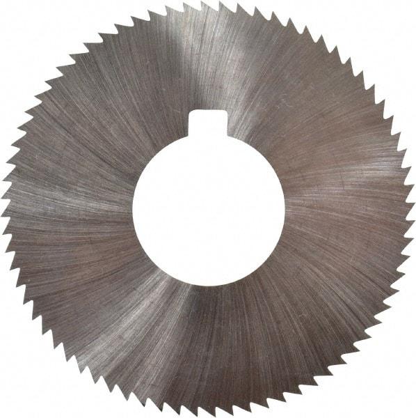 Made in USA - 2-3/4" Diam x 0.02" Blade Thickness x 1" Arbor Hole Diam, 72 Tooth Slitting and Slotting Saw - Arbor Connection, Right Hand, Uncoated, High Speed Steel, Concave Ground, Contains Keyway - Industrial Tool & Supply
