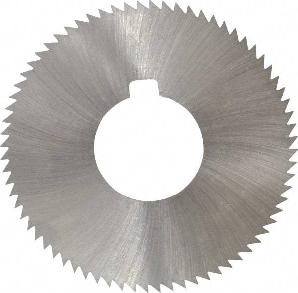 Made in USA - 2-3/4" Diam x 0.023" Blade Thickness x 1" Arbor Hole Diam, 72 Tooth Slitting and Slotting Saw - Arbor Connection, Right Hand, Uncoated, High Speed Steel, Concave Ground, Contains Keyway - Industrial Tool & Supply