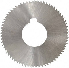 Made in USA - 2-3/4" Diam x 0.023" Blade Thickness x 1" Arbor Hole Diam, 72 Tooth Slitting and Slotting Saw - Arbor Connection, Right Hand, Uncoated, High Speed Steel, Concave Ground, Contains Keyway - Industrial Tool & Supply