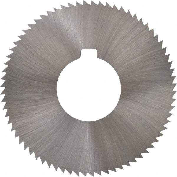Made in USA - 2-3/4" Diam x 0.032" Blade Thickness x 1" Arbor Hole Diam, 72 Tooth Slitting and Slotting Saw - Arbor Connection, Right Hand, Uncoated, High Speed Steel, Concave Ground, Contains Keyway - Industrial Tool & Supply