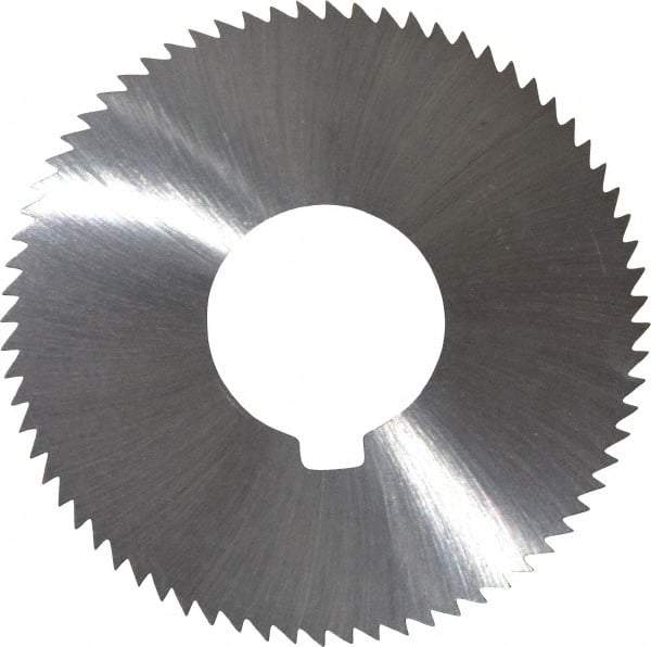 Made in USA - 2-3/4" Diam x 0.045" Blade Thickness x 1" Arbor Hole Diam, 72 Tooth Slitting and Slotting Saw - Arbor Connection, Right Hand, Uncoated, High Speed Steel, Concave Ground, Contains Keyway - Industrial Tool & Supply