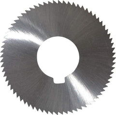 Made in USA - 2-3/4" Diam x 0.045" Blade Thickness x 1" Arbor Hole Diam, 72 Tooth Slitting and Slotting Saw - Arbor Connection, Right Hand, Uncoated, High Speed Steel, Concave Ground, Contains Keyway - Industrial Tool & Supply