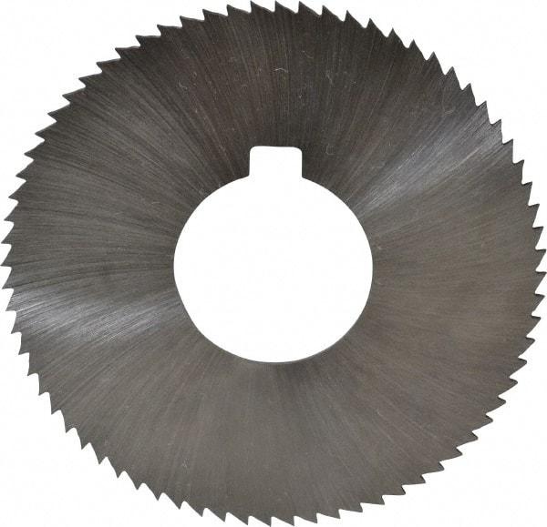 Made in USA - 2-3/4" Diam x 0.051" Blade Thickness x 1" Arbor Hole Diam, 72 Tooth Slitting and Slotting Saw - Arbor Connection, Right Hand, Uncoated, High Speed Steel, Concave Ground, Contains Keyway - Industrial Tool & Supply