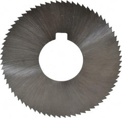 Made in USA - 2-3/4" Diam x 0.051" Blade Thickness x 1" Arbor Hole Diam, 72 Tooth Slitting and Slotting Saw - Arbor Connection, Right Hand, Uncoated, High Speed Steel, Concave Ground, Contains Keyway - Industrial Tool & Supply
