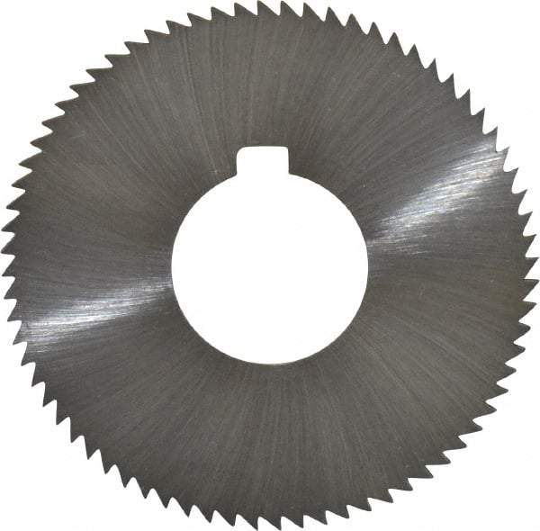 Made in USA - 2-3/4" Diam x 0.057" Blade Thickness x 1" Arbor Hole Diam, 72 Tooth Slitting and Slotting Saw - Arbor Connection, Right Hand, Uncoated, High Speed Steel, Concave Ground, Contains Keyway - Industrial Tool & Supply