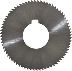 Made in USA - 2-3/4" Diam x 0.057" Blade Thickness x 1" Arbor Hole Diam, 72 Tooth Slitting and Slotting Saw - Arbor Connection, Right Hand, Uncoated, High Speed Steel, Concave Ground, Contains Keyway - Industrial Tool & Supply