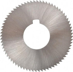 Made in USA - 2-3/4" Diam x 0.072" Blade Thickness x 1" Arbor Hole Diam, 72 Tooth Slitting and Slotting Saw - Arbor Connection, Right Hand, Uncoated, High Speed Steel, Concave Ground, Contains Keyway - Industrial Tool & Supply