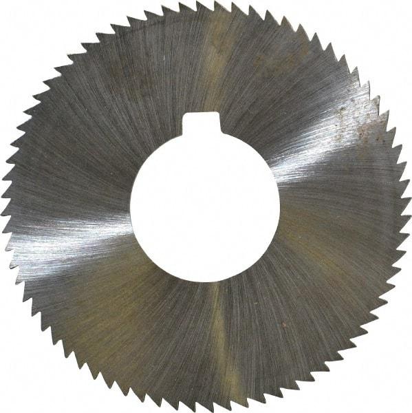 Made in USA - 2-3/4" Diam x 0.081" Blade Thickness x 1" Arbor Hole Diam, 72 Tooth Slitting and Slotting Saw - Arbor Connection, Right Hand, Uncoated, High Speed Steel, Concave Ground, Contains Keyway - Industrial Tool & Supply