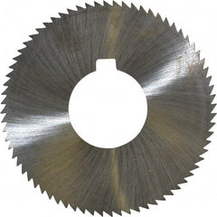 Made in USA - 2-3/4" Diam x 0.081" Blade Thickness x 1" Arbor Hole Diam, 72 Tooth Slitting and Slotting Saw - Arbor Connection, Right Hand, Uncoated, High Speed Steel, Concave Ground, Contains Keyway - Industrial Tool & Supply