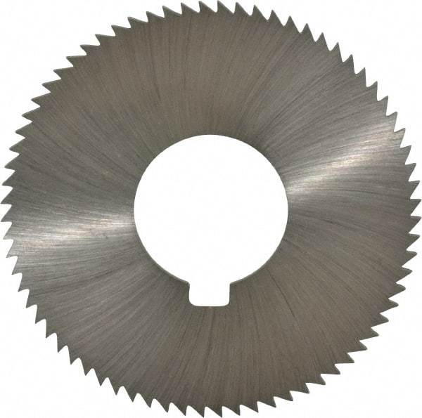 Made in USA - 2-3/4" Diam x 0.091" Blade Thickness x 1" Arbor Hole Diam, 72 Tooth Slitting and Slotting Saw - Arbor Connection, Right Hand, Uncoated, High Speed Steel, Concave Ground, Contains Keyway - Industrial Tool & Supply
