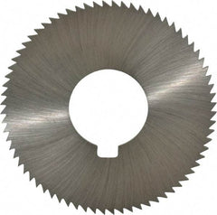 Made in USA - 2-3/4" Diam x 0.091" Blade Thickness x 1" Arbor Hole Diam, 72 Tooth Slitting and Slotting Saw - Arbor Connection, Right Hand, Uncoated, High Speed Steel, Concave Ground, Contains Keyway - Industrial Tool & Supply