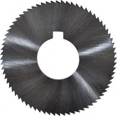 Made in USA - 2-3/4" Diam x 0.102" Blade Thickness x 1" Arbor Hole Diam, 72 Tooth Slitting and Slotting Saw - Arbor Connection, Right Hand, Uncoated, High Speed Steel, Concave Ground, Contains Keyway - Industrial Tool & Supply