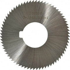 Made in USA - 2-3/4" Diam x 0.128" Blade Thickness x 1" Arbor Hole Diam, 72 Tooth Slitting and Slotting Saw - Arbor Connection, Right Hand, Uncoated, High Speed Steel, Concave Ground, Contains Keyway - Industrial Tool & Supply