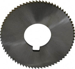 Made in USA - 2-3/4" Diam x 0.144" Blade Thickness x 1" Arbor Hole Diam, 72 Tooth Slitting and Slotting Saw - Arbor Connection, Right Hand, Uncoated, High Speed Steel, Concave Ground, Contains Keyway - Industrial Tool & Supply