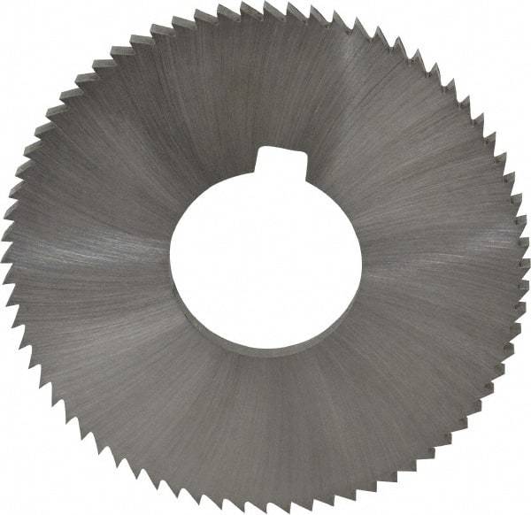 Made in USA - 2-3/4" Diam x 0.162" Blade Thickness x 1" Arbor Hole Diam, 72 Tooth Slitting and Slotting Saw - Arbor Connection, Right Hand, Uncoated, High Speed Steel, Concave Ground, Contains Keyway - Industrial Tool & Supply
