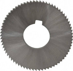 Made in USA - 2-3/4" Diam x 0.162" Blade Thickness x 1" Arbor Hole Diam, 72 Tooth Slitting and Slotting Saw - Arbor Connection, Right Hand, Uncoated, High Speed Steel, Concave Ground, Contains Keyway - Industrial Tool & Supply