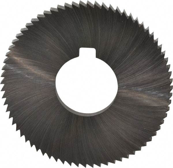 Made in USA - 2-3/4" Diam x 0.182" Blade Thickness x 1" Arbor Hole Diam, 72 Tooth Slitting and Slotting Saw - Arbor Connection, Right Hand, Uncoated, High Speed Steel, Concave Ground, Contains Keyway - Industrial Tool & Supply