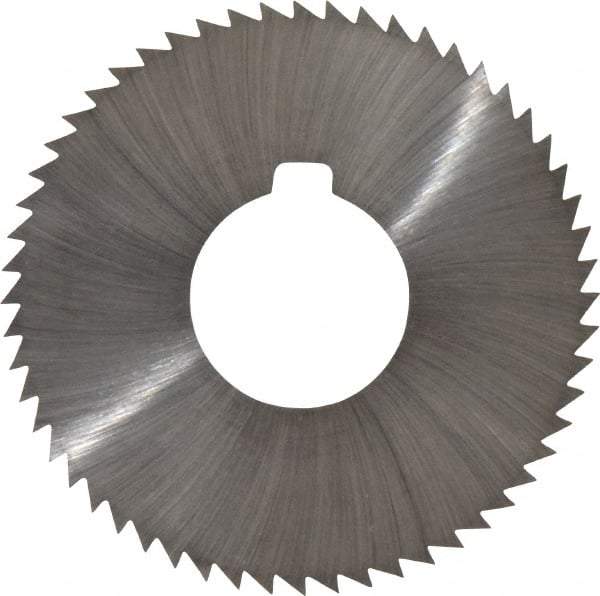 Made in USA - 2-3/4" Diam x 0.025" Blade Thickness x 1" Arbor Hole Diam, 56 Tooth Slitting and Slotting Saw - Arbor Connection, Right Hand, Uncoated, High Speed Steel, Concave Ground, Contains Keyway - Industrial Tool & Supply