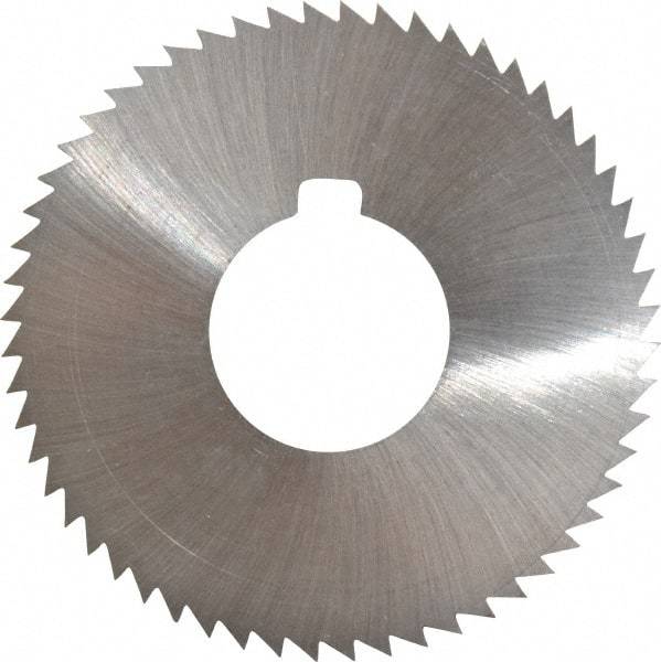 Made in USA - 2-3/4" Diam x 0.028" Blade Thickness x 1" Arbor Hole Diam, 56 Tooth Slitting and Slotting Saw - Arbor Connection, Right Hand, Uncoated, High Speed Steel, Concave Ground, Contains Keyway - Industrial Tool & Supply