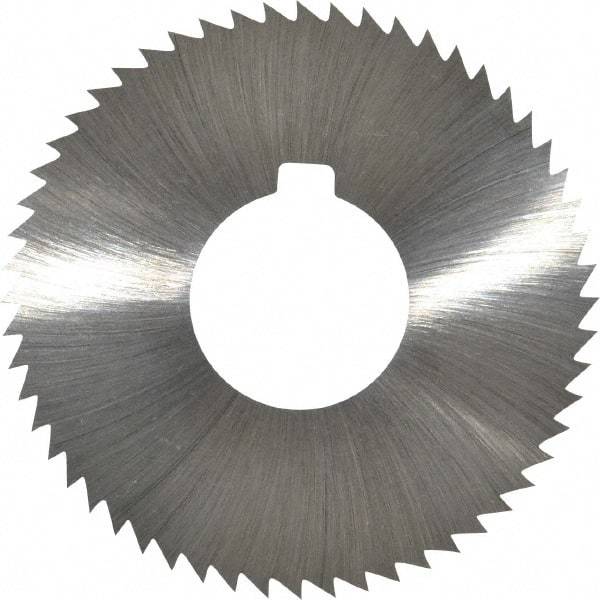 Made in USA - 2-3/4" Diam x 0.032" Blade Thickness x 1" Arbor Hole Diam, 56 Tooth Slitting and Slotting Saw - Arbor Connection, Right Hand, Uncoated, High Speed Steel, Concave Ground, Contains Keyway - Industrial Tool & Supply