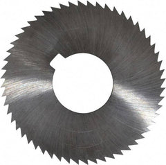 Made in USA - 2-3/4" Diam x 0.036" Blade Thickness x 1" Arbor Hole Diam, 56 Tooth Slitting and Slotting Saw - Arbor Connection, Right Hand, Uncoated, High Speed Steel, Concave Ground, Contains Keyway - Industrial Tool & Supply