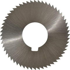 Made in USA - 2-3/4" Diam x 0.04" Blade Thickness x 1" Arbor Hole Diam, 56 Tooth Slitting and Slotting Saw - Arbor Connection, Right Hand, Uncoated, High Speed Steel, Concave Ground, Contains Keyway - Industrial Tool & Supply