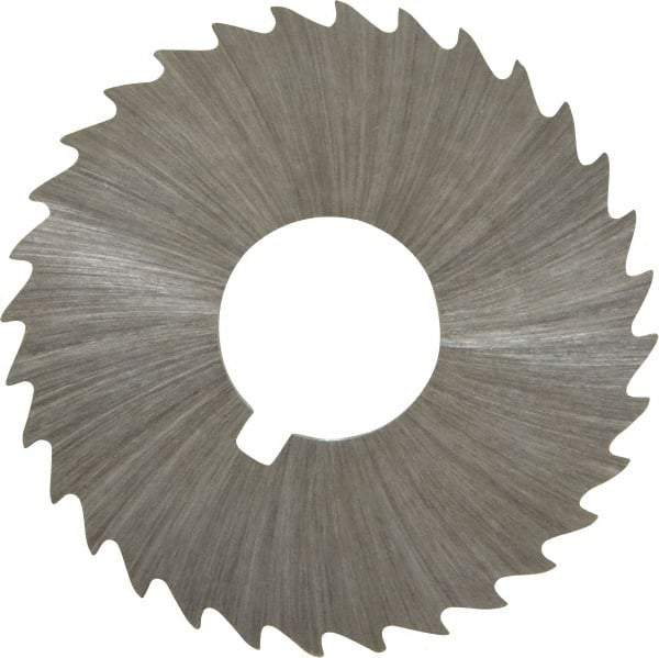 Made in USA - 1-1/2" Diam x 1/32" Blade Thickness x 1/2" Arbor Hole Diam, 32 Tooth Slitting and Slotting Saw - Arbor Connection, Right Hand, Uncoated, High Speed Steel, Concave Ground, Contains Keyway - Industrial Tool & Supply