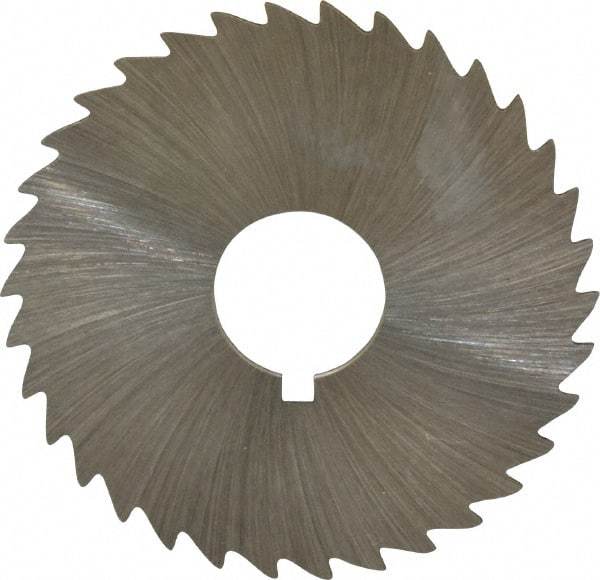 Made in USA - 1-3/4" Diam x 1/32" Blade Thickness x 1/2" Arbor Hole Diam, 34 Tooth Slitting and Slotting Saw - Arbor Connection, Right Hand, Uncoated, High Speed Steel, Concave Ground, Contains Keyway - Industrial Tool & Supply