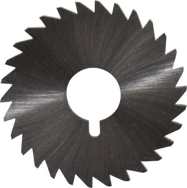 Made in USA - 1-3/4" Diam x 3/32" Blade Thickness x 1/2" Arbor Hole Diam, 30 Tooth Slitting and Slotting Saw - Arbor Connection, Right Hand, Uncoated, High Speed Steel, Concave Ground, Contains Keyway - Industrial Tool & Supply