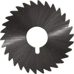 Made in USA - 1-3/4" Diam x 3/32" Blade Thickness x 1/2" Arbor Hole Diam, 30 Tooth Slitting and Slotting Saw - Arbor Connection, Right Hand, Uncoated, High Speed Steel, Concave Ground, Contains Keyway - Industrial Tool & Supply