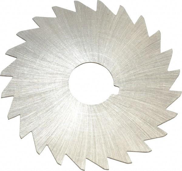 Made in USA - 2" Diam x 1/32" Blade Thickness x 1/2" Arbor Hole Diam, 24 Tooth Slitting and Slotting Saw - Arbor Connection, Right Hand, Uncoated, High Speed Steel, Concave Ground, Contains Keyway - Industrial Tool & Supply