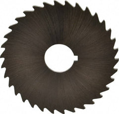 Made in USA - 2" Diam x 1/16" Blade Thickness x 1/2" Arbor Hole Diam, 34 Tooth Slitting and Slotting Saw - Arbor Connection, Right Hand, Uncoated, High Speed Steel, Concave Ground, Contains Keyway - Industrial Tool & Supply