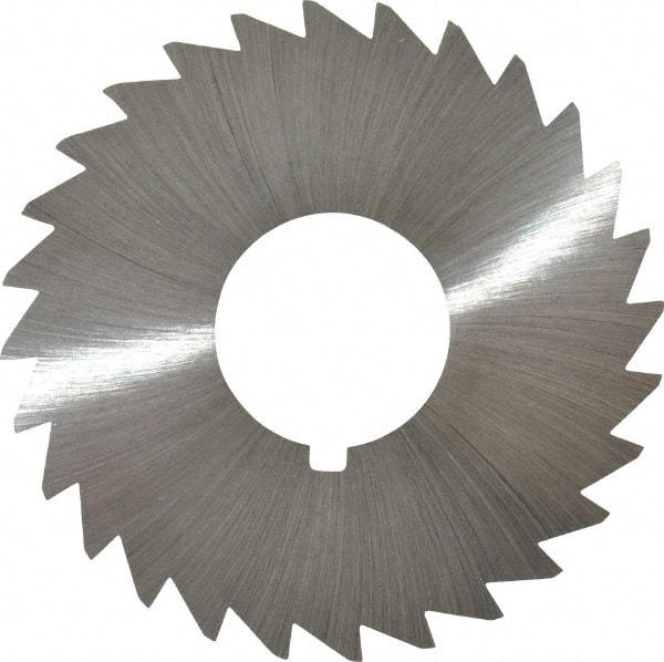 Made in USA - 2-1/2" Diam x 1/32" Blade Thickness x 7/8" Arbor Hole Diam, 28 Tooth Slitting and Slotting Saw - Arbor Connection, Right Hand, Uncoated, High Speed Steel, Concave Ground, Contains Keyway - Industrial Tool & Supply