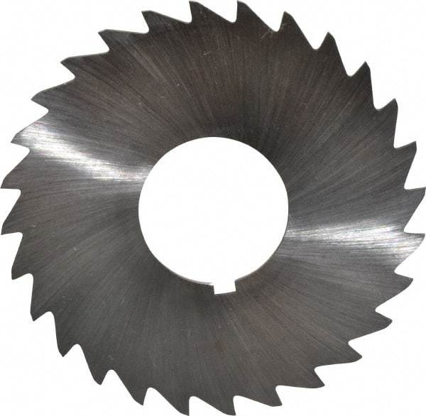 Made in USA - 2-1/2" Diam x 3/64" Blade Thickness x 7/8" Arbor Hole Diam, 28 Tooth Slitting and Slotting Saw - Arbor Connection, Right Hand, Uncoated, High Speed Steel, Concave Ground, Contains Keyway - Industrial Tool & Supply