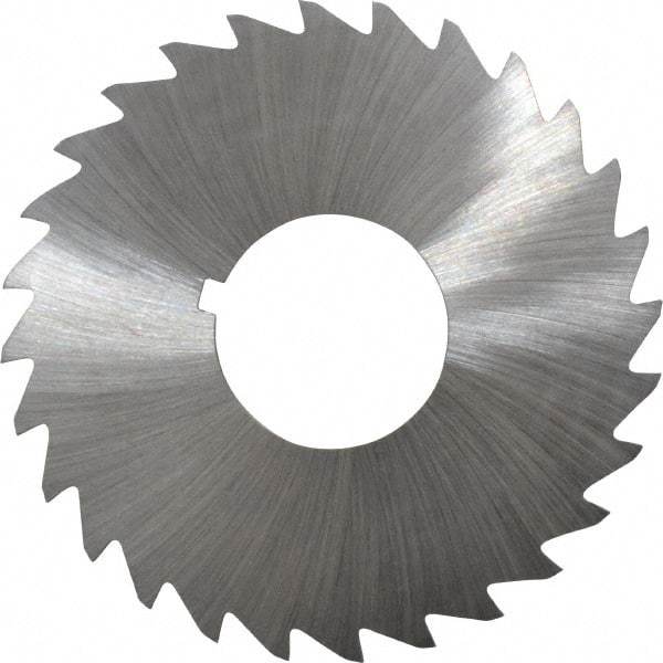Made in USA - 2-1/2" Diam x 1/16" Blade Thickness x 7/8" Arbor Hole Diam, 28 Tooth Slitting and Slotting Saw - Arbor Connection, Right Hand, Uncoated, High Speed Steel, Concave Ground, Contains Keyway - Industrial Tool & Supply