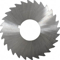 Made in USA - 2-1/2" Diam x 1/16" Blade Thickness x 7/8" Arbor Hole Diam, 28 Tooth Slitting and Slotting Saw - Arbor Connection, Right Hand, Uncoated, High Speed Steel, Concave Ground, Contains Keyway - Industrial Tool & Supply