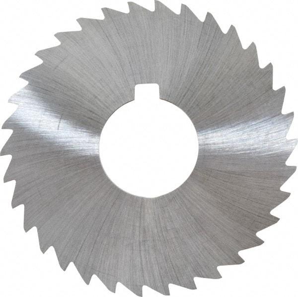 Made in USA - 3" Diam x 1/32" Blade Thickness x 1" Arbor Hole Diam, 34 Tooth Slitting and Slotting Saw - Arbor Connection, Right Hand, Uncoated, High Speed Steel, Concave Ground, Contains Keyway - Industrial Tool & Supply