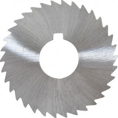 Made in USA - 3" Diam x 1/32" Blade Thickness x 1" Arbor Hole Diam, 34 Tooth Slitting and Slotting Saw - Arbor Connection, Right Hand, Uncoated, High Speed Steel, Concave Ground, Contains Keyway - Industrial Tool & Supply