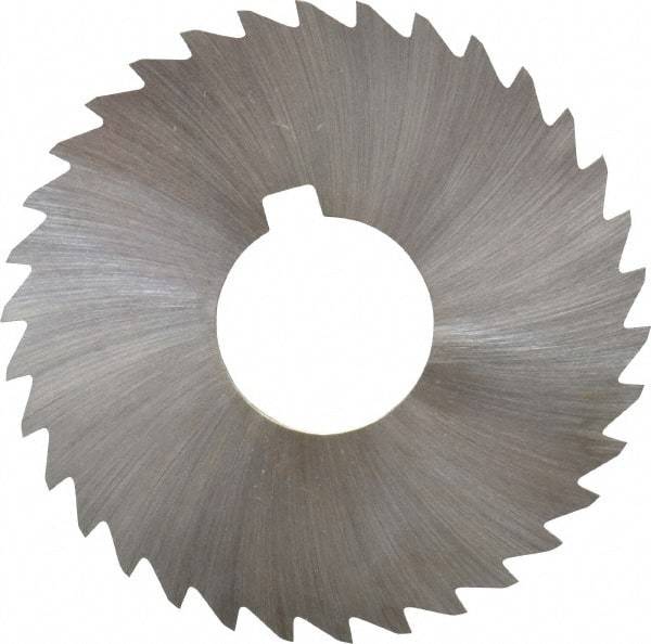 Made in USA - 3" Diam x 3/64" Blade Thickness x 1" Arbor Hole Diam, 34 Tooth Slitting and Slotting Saw - Arbor Connection, Right Hand, Uncoated, High Speed Steel, Concave Ground, Contains Keyway - Industrial Tool & Supply