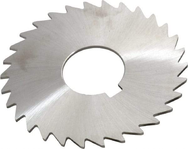 Made in USA - 3" Diam x 1/16" Blade Thickness x 1" Arbor Hole Diam, 30 Tooth Slitting and Slotting Saw - Arbor Connection, Right Hand, Uncoated, High Speed Steel, Concave Ground, Contains Keyway - Industrial Tool & Supply