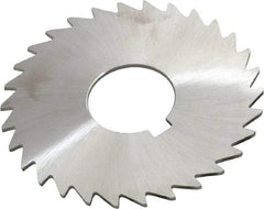 Made in USA - 3" Diam x 1/16" Blade Thickness x 1" Arbor Hole Diam, 30 Tooth Slitting and Slotting Saw - Arbor Connection, Right Hand, Uncoated, High Speed Steel, Concave Ground, Contains Keyway - Industrial Tool & Supply